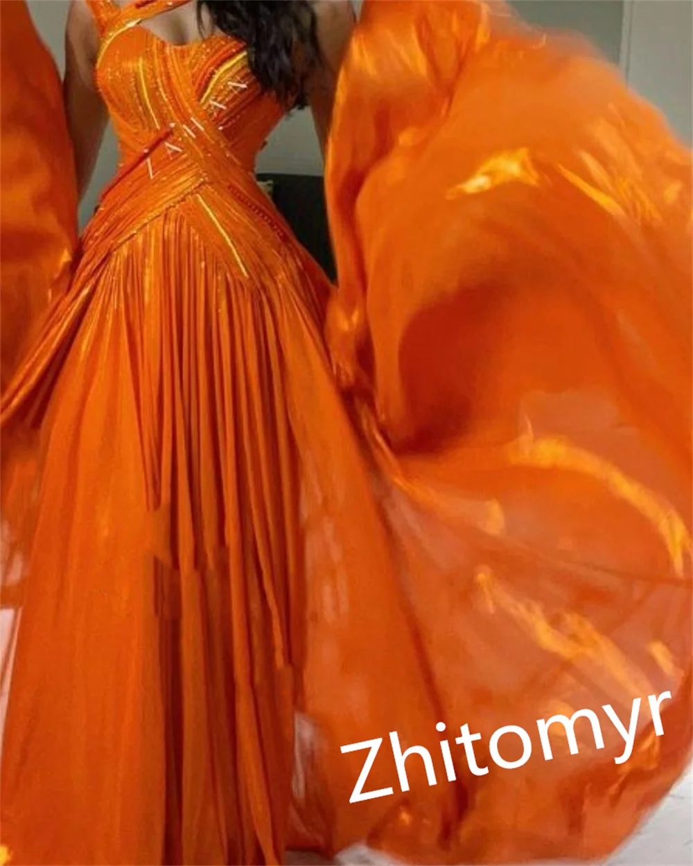 Exquisite Customized Asymmetrical One-Shoulder A-line Floor Length Party Dresses Beading Draped Taffeta vestidos de coquetel