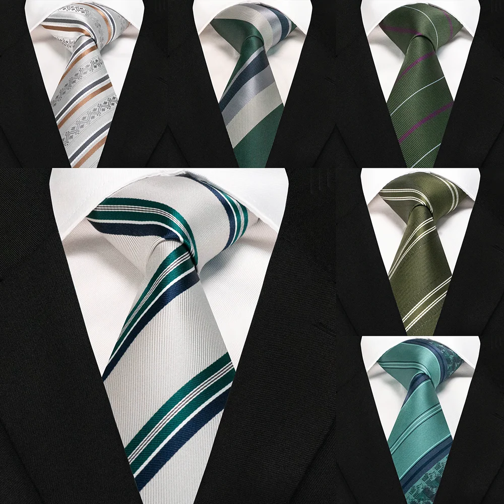 EASTEPIC New Striped Neckties for Men Snazzy Accessories of Quality Cloth Green Ties for Business Suits on Official Occasions