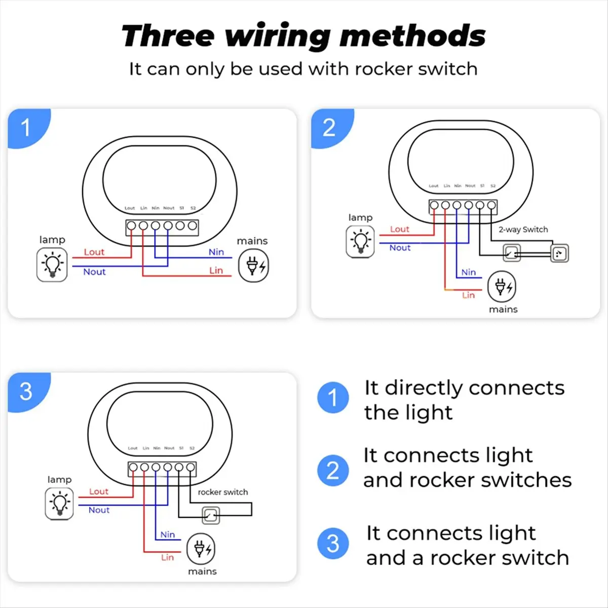 AT42 RF433 WiFi Smart Switch Tuya 16A Light Switch MiniHome Breaker Relay with Power Monitor Smart Life APP Voice for ,A - view 4