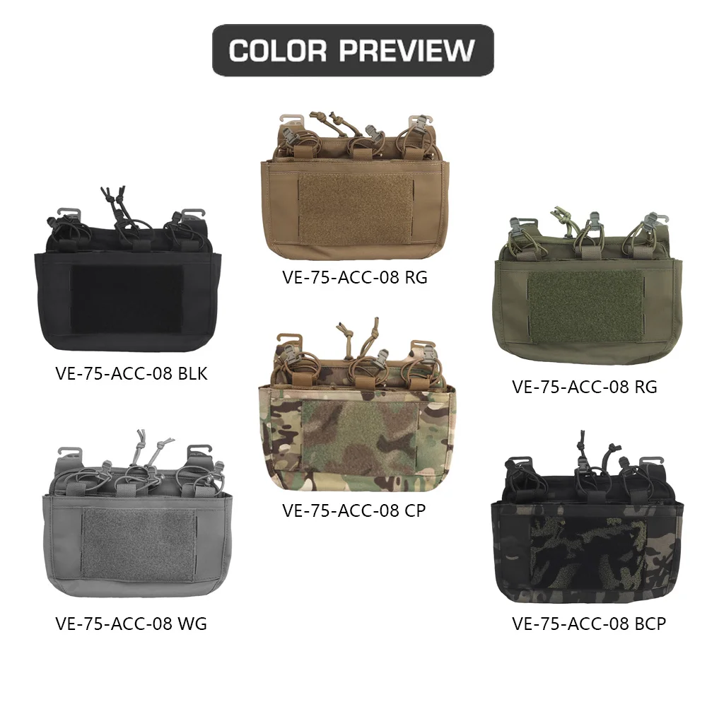 V5 PC Tactical Vest DOPE Flap Chest Hanging 5.56/7.62 Triple Magazine Bag Tools Pack Hunting Vest Sub Package Accessory