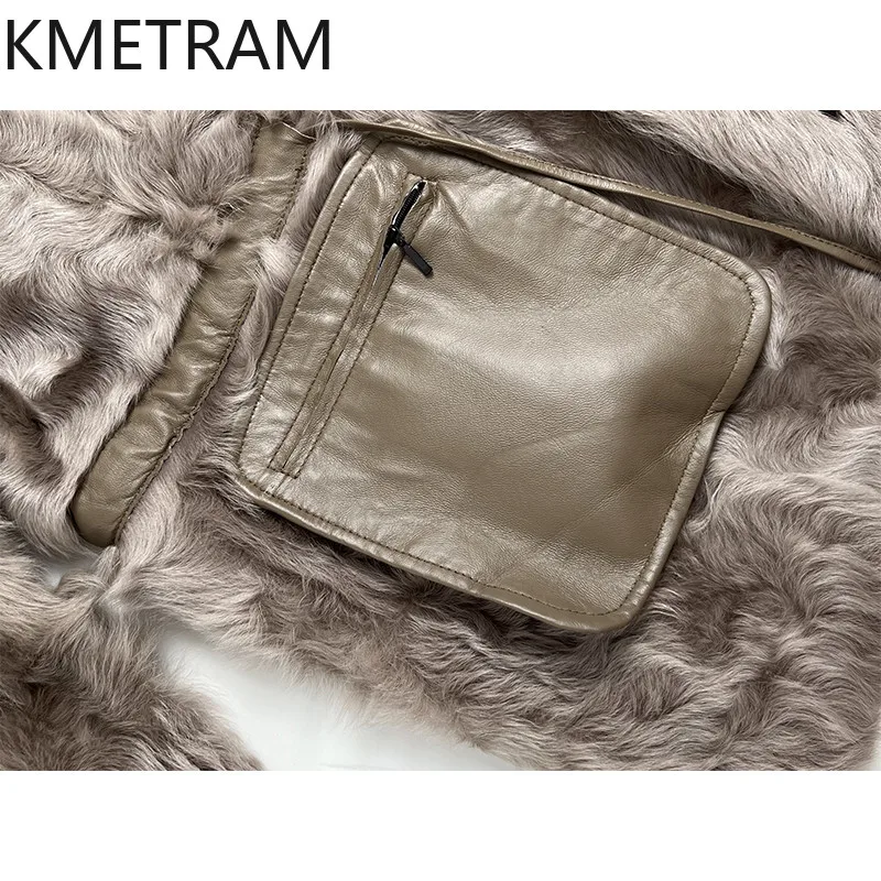 Naturalna kurtka z owczej wełny Xiaohu, dwustronna, luksusowa, z prawdziwego futra, zimowa odzież damska 2025 шуба