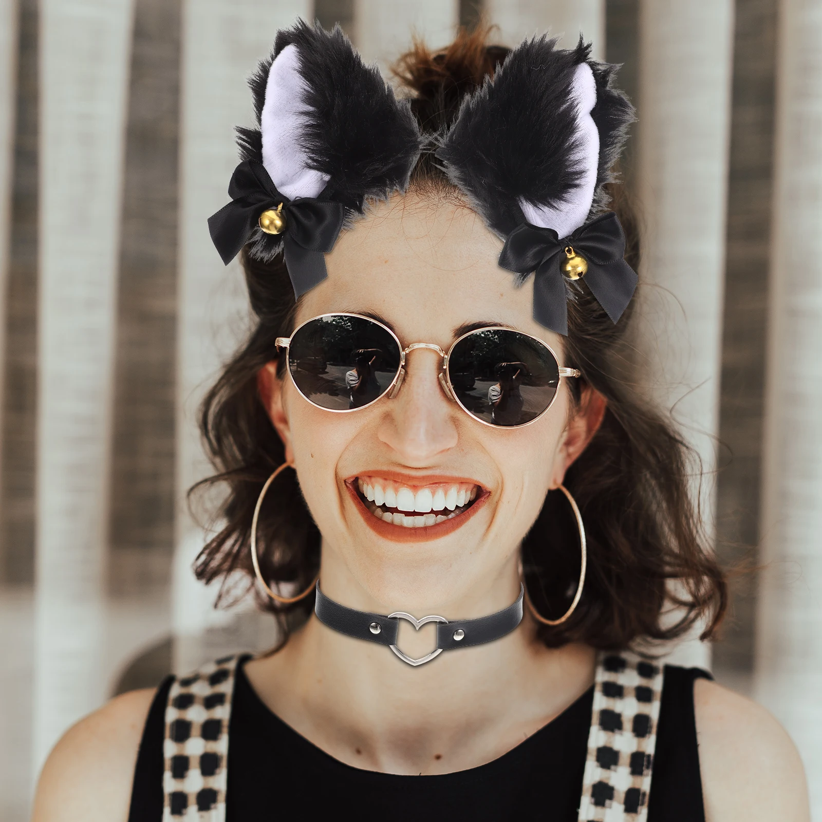 

Cat Ear Headb Set Party Hairb Headdress Festive Collar Decor Cosplay Tail Accessories Photoshoot Role Playing Costume