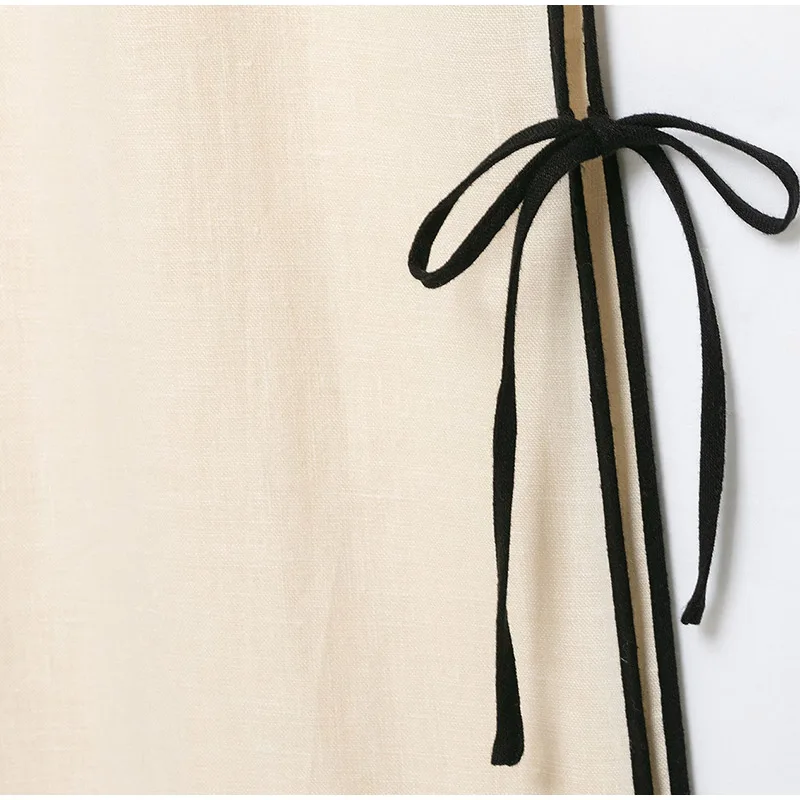Damen-Hosen-Sets mit Revers, langen Ärmeln, Schnürung, unregelmäßigem Saum, Oversize-Tops, weiten Hosen, schicke Damen-Outfits mit Paneelen, locker geschnitten, neu – Detail 3