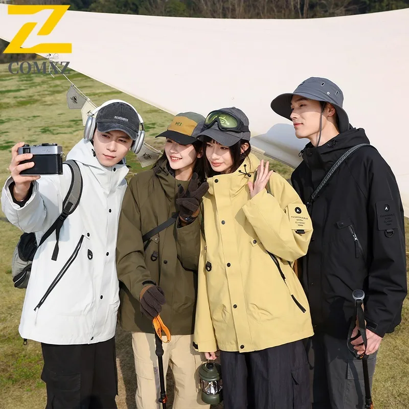 

COMXZ Unisex Down Jacket New Trendy Hooded Camping Warm Down Coat Casual Hiking Travel Cold Protection Autumn Winter Windbreaker