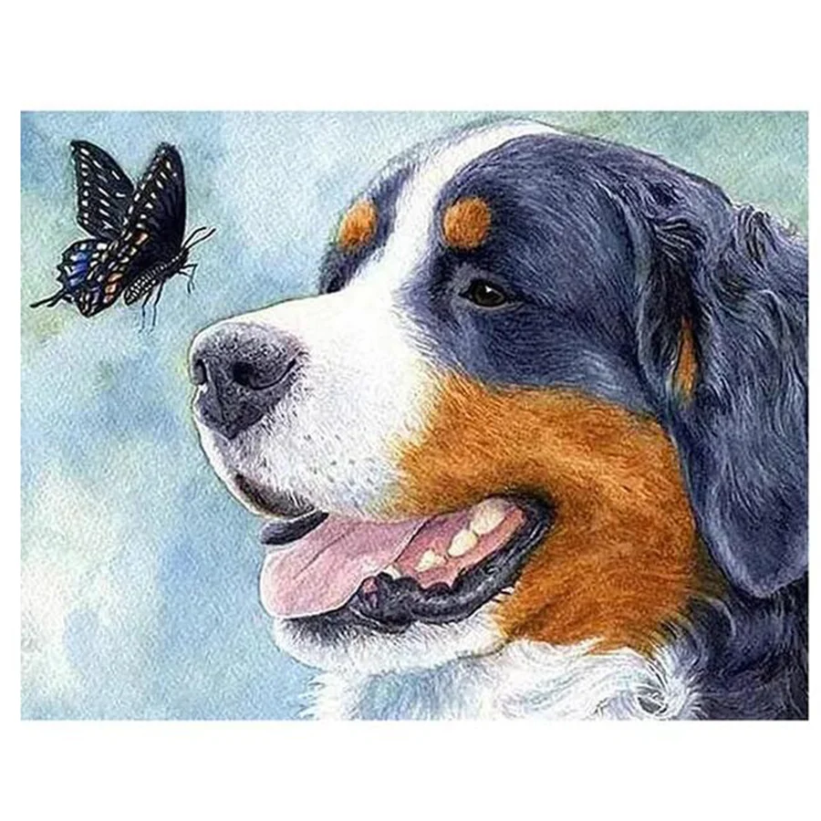 Diy 5D Diamond Painting Bernese Mountain Dog Full Diamond Mosaic Embroidery Rhinestones Berner Puppy Pets Sale Handcraft Gift