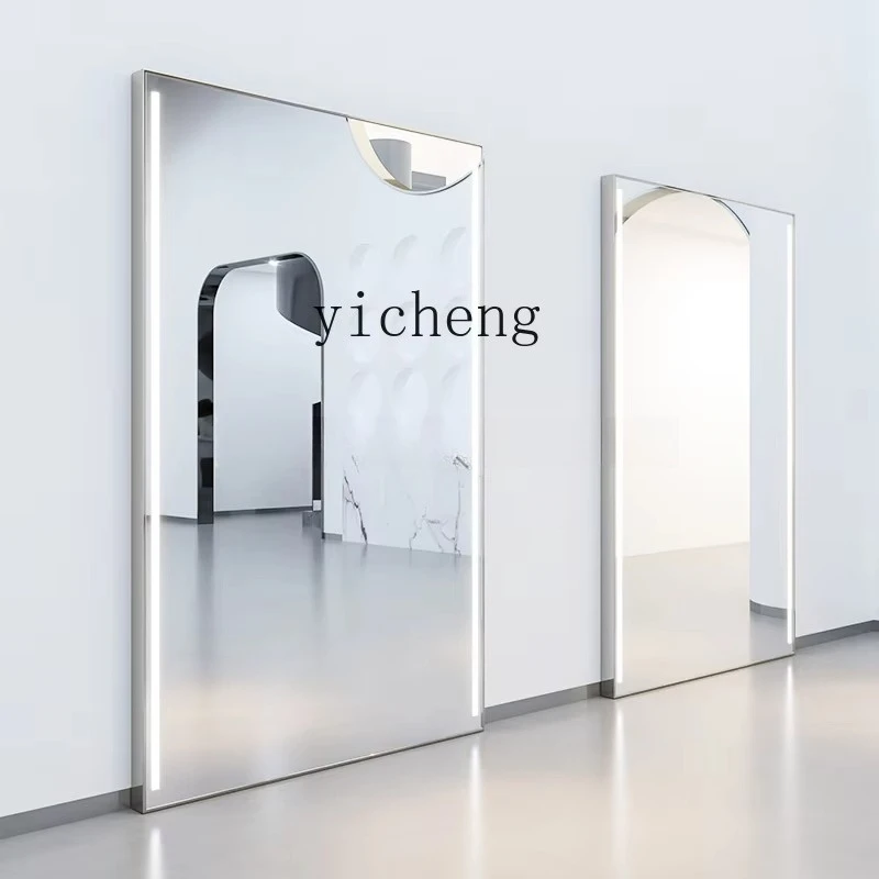 L- High-end hair salon with lamp, mirror table, Internet celebrity haircut, haircut shop, mirror cabinet integrated