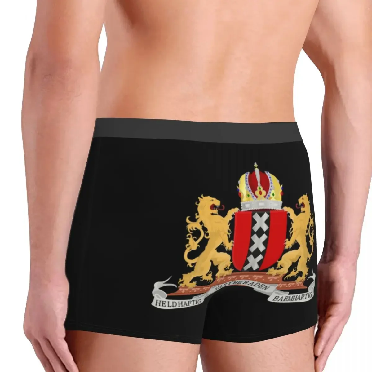 Amsterdam Wapenschild Boxershorts Voor Mannen 3D Gedrukt Mannelijke Nederland Vlag Ondergoed Slipje Slips Ademende Onderbroek