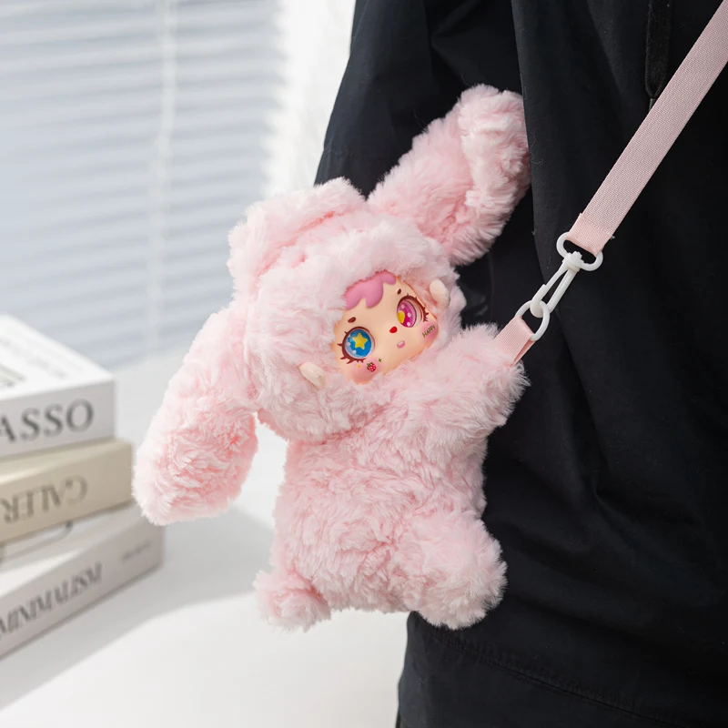 かわいいカラフルなシュガー耳掛けウサギぬいぐるみバッグチェーン付きファッショントレンドクリエイティブバックパックビニールフェイスPVCバッグサプライズギフト