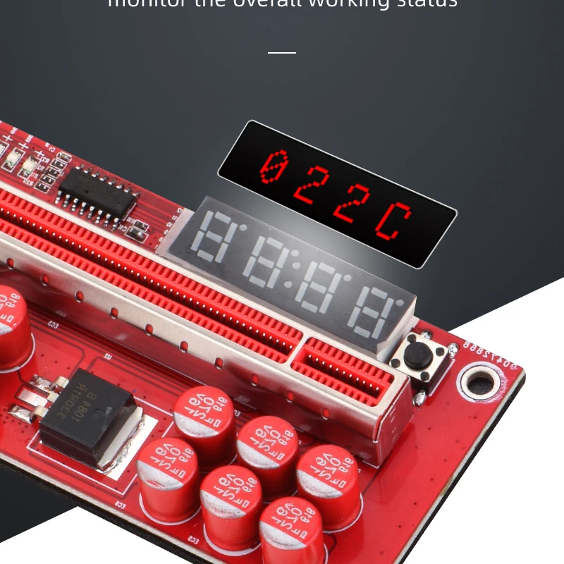 PCIE Riser 013 Pro PCI Express X16 6Pin USB 3,0 LED temperatura para Bitcoin Miner Mining V013 Pro GPU Riser para tarjeta de vídeo Riser