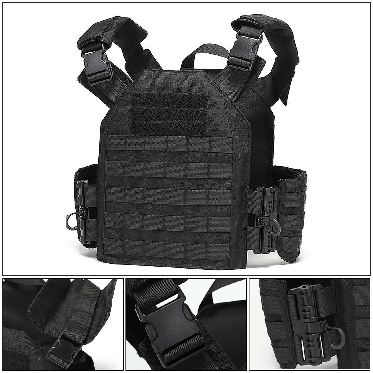 

Shoulder strap+side adjustable hunting vest, thickened shoulder strap pad, with MOLLE webbing, expandable accessories