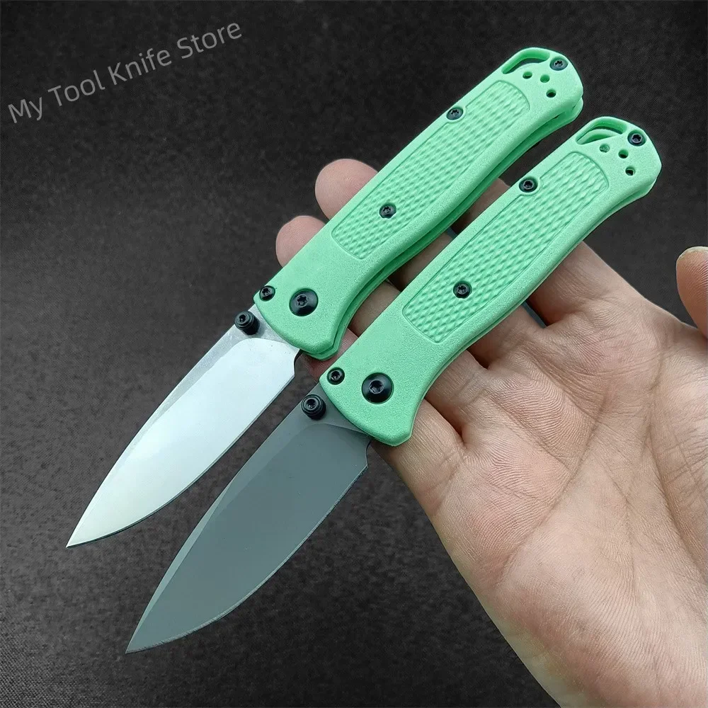 BM 533 Folding Pocket Knives CPM-S30V Drop Point Plain Blade Nylon Wave Fibre Green Handle Outdoor Camping Multi-fuctional Tool