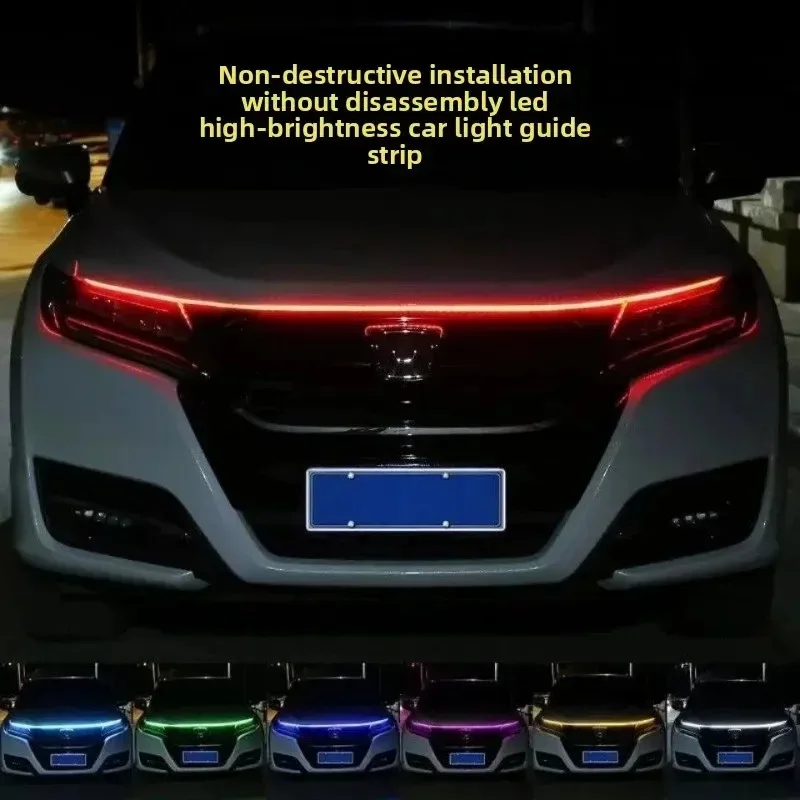

New Auto Parts Scan Start LED Car Hood Light Bar Decorative Light For Flexible DRL Daytime Running Lights Car Headlight Strip