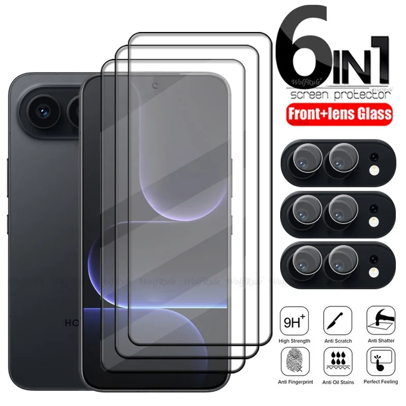 

6-in-1 For Huawei Honor 500 Glass For Honor 500 Tempered Glass Protective Full Cover Glue Screen Protector Honor 500 Lens Glass