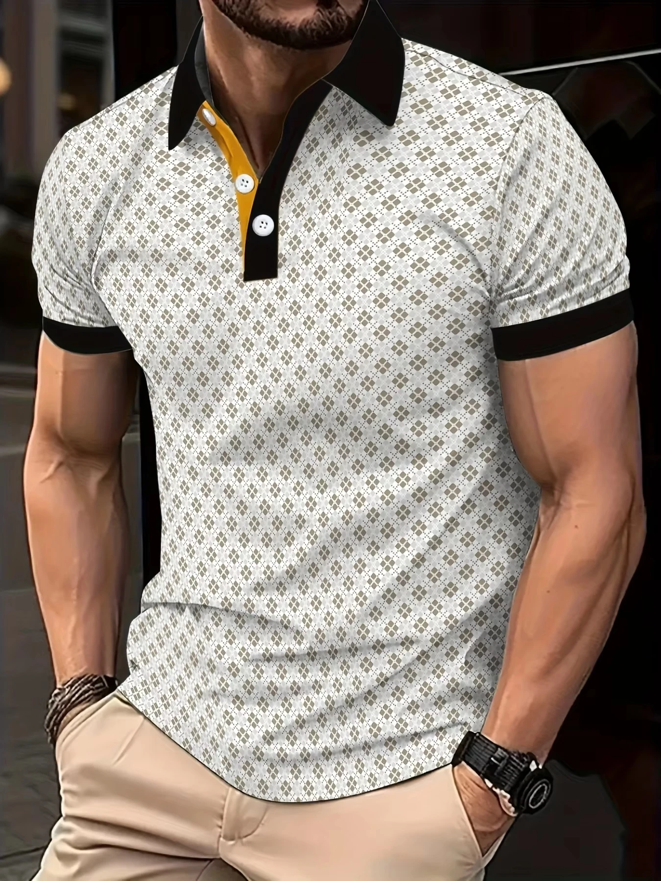 2026 Summer New Style Men's Short-Sleeved Polo Shirt with 3D
