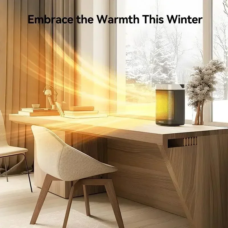 HOMAIRATE Space Heater Indoor, Small Space Heaters for Indoor Use with Thermostat, 70° Oscillation, 1-12H Timer, Remote Control