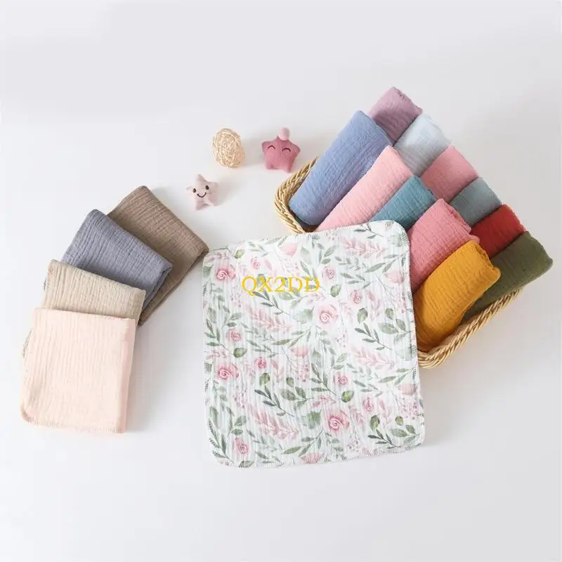 

QX2D Saliva Wipes Baby Towel Burp Cloths Square Towel Baby Wipes Cloths Handkerchief Washcloths Drool Bibs Nursing Towel