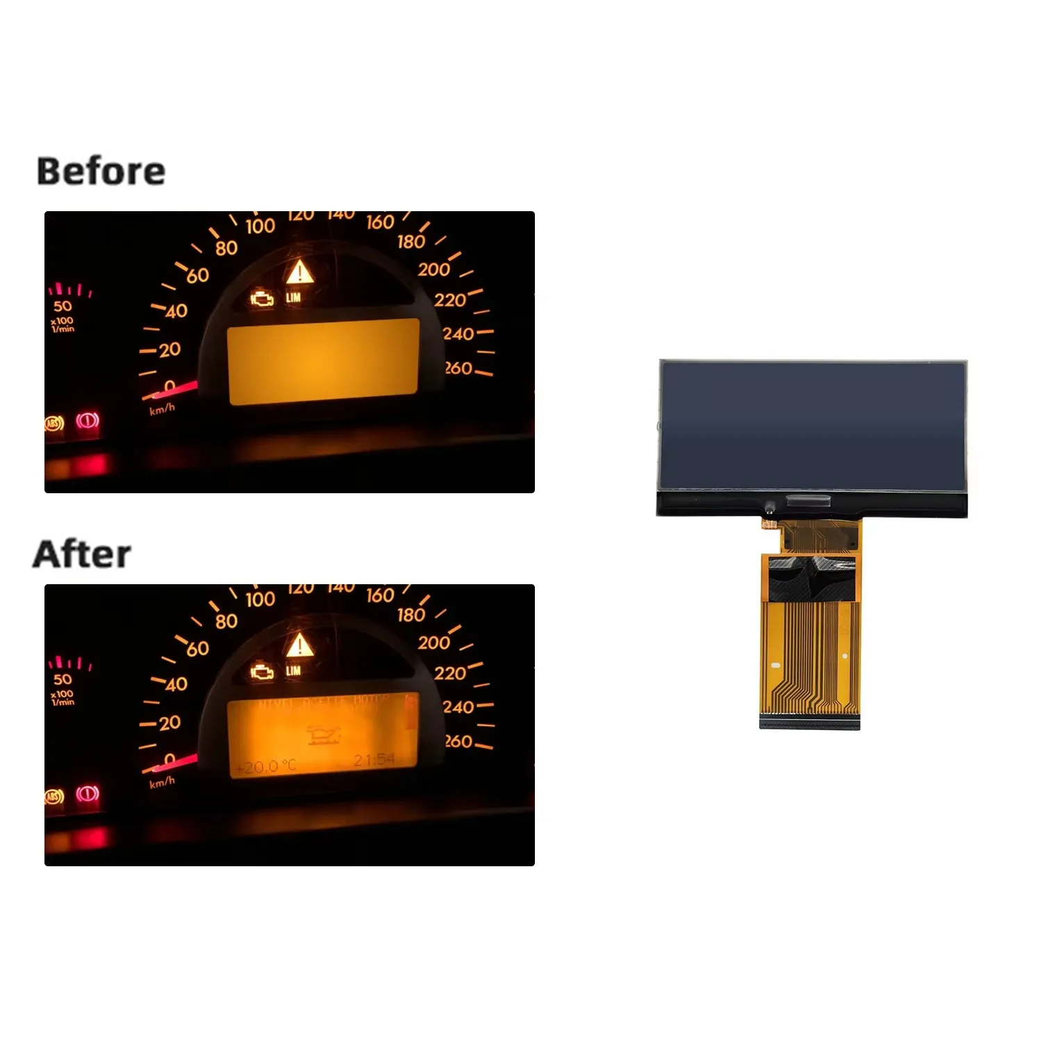 Dashboard Pixel repair LCD Display for Benz W203 C-Class/W463 G-Class  screen display, Mercedes  instrument panel maintenance view 3