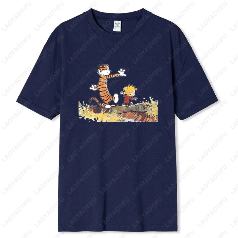 Calvin-and-Hobbes-Unisex-Kids-Cartoon-Character-Comic-Adults-TShirt-Friendship-Companionship-Gift-Tops-Men-Women-Cotton-Cute-Tee