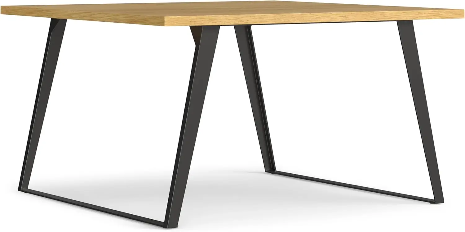 

Lowry Square Dining Table Solid Wood Oak Veneer Oak Top and Graphite Grey Powder Coated Iron Can Accommodate Up To 8 People