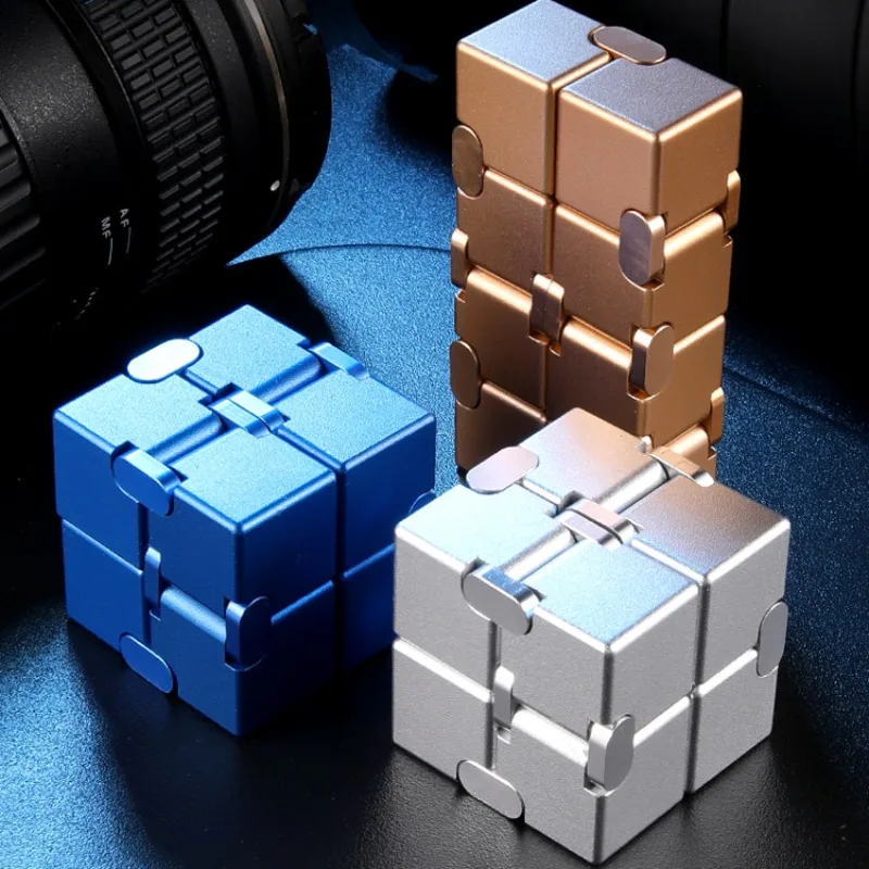 Metal Infinity Cube Stress Relief  Fidget Toy Portable Educational Toy Decompresses Relax Toy for Children Adults Birthday Gifts