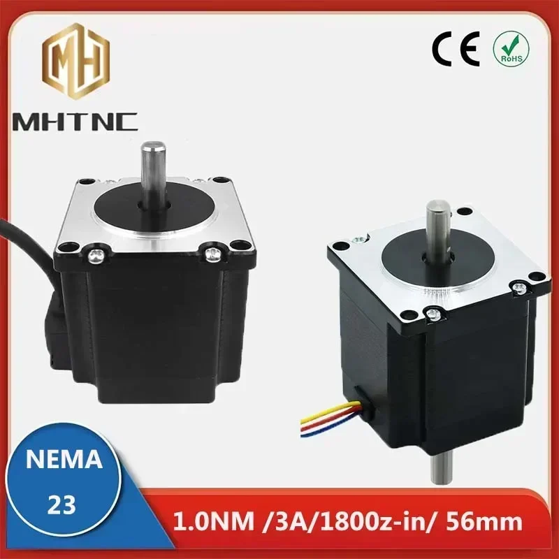 Nema 23 Stepper Motor 57HS56 56mm 1N.m 3A Double Shaft 2 Phase Stepper Motor for CNC Engraving Milling Machine Monitor Equipment