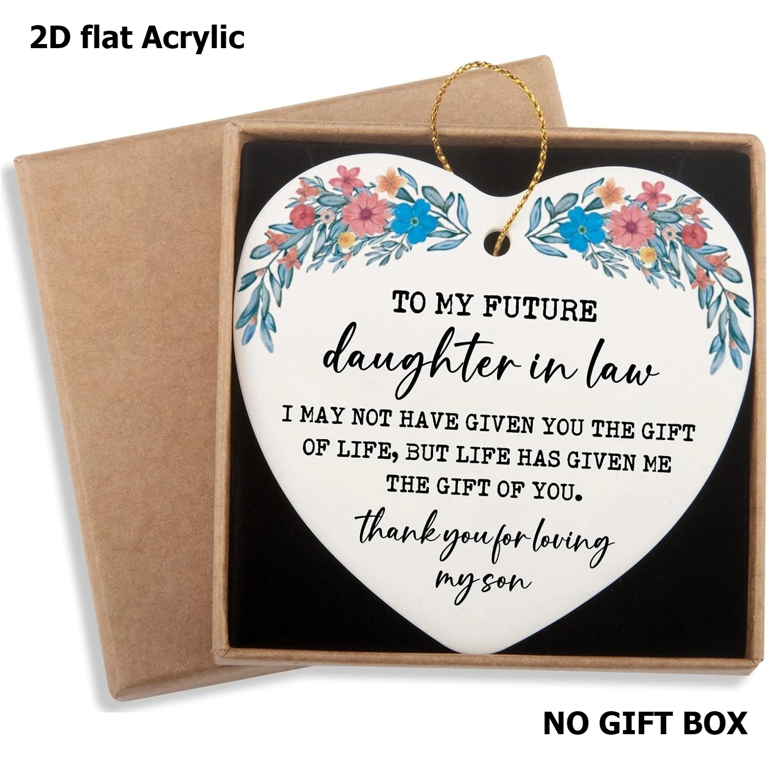 

2D flat, 1 heart-shaped daughter-in-law commemorative pendant from the 2D flat acrylic pendant of the mother-in-law