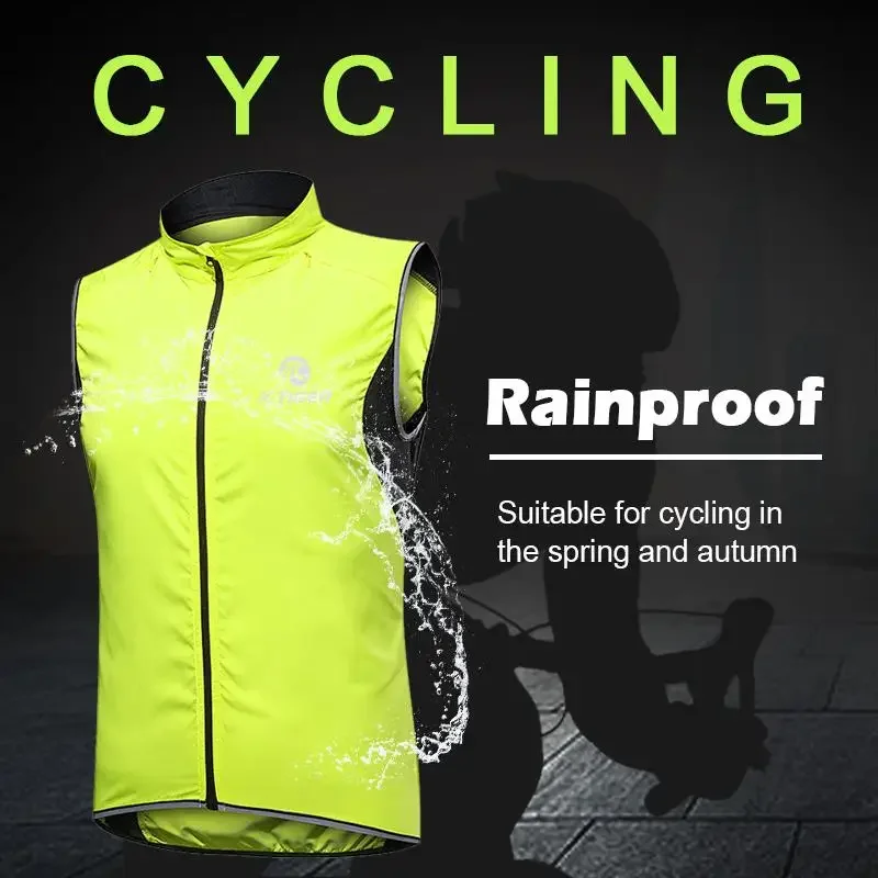 Gilet de cyclisme coupe-vent imperméable à la pluie, gilet de sécurité réfléchissant sans manches, veste de vélo vtt, veste de pluie à séchage