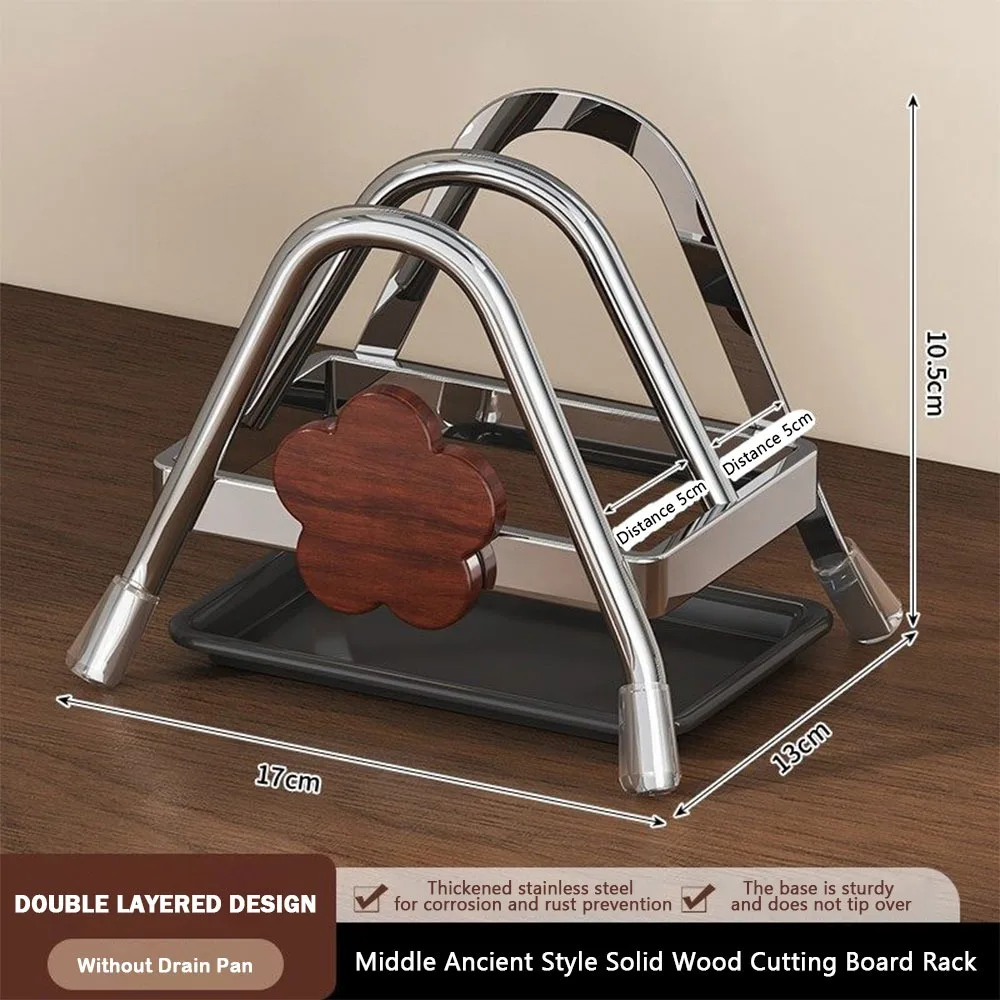 

Durable Stainless Steel Cutting Board Holder Sturdy Thickened Cutting Board Rack Space Saving Non Slip Pot Lid Stand for Kitchen