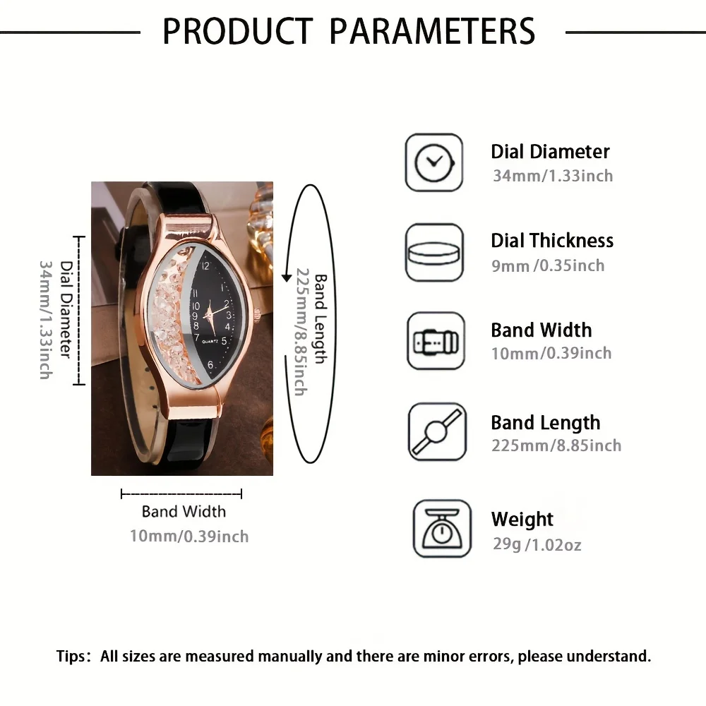 ساعة كوارتز سوداء أنيقة ، هدية مثالية لعيد الأم ، العيد ، رمضان ، عيد الميلاد ، العيد والمناسبة الخاصة