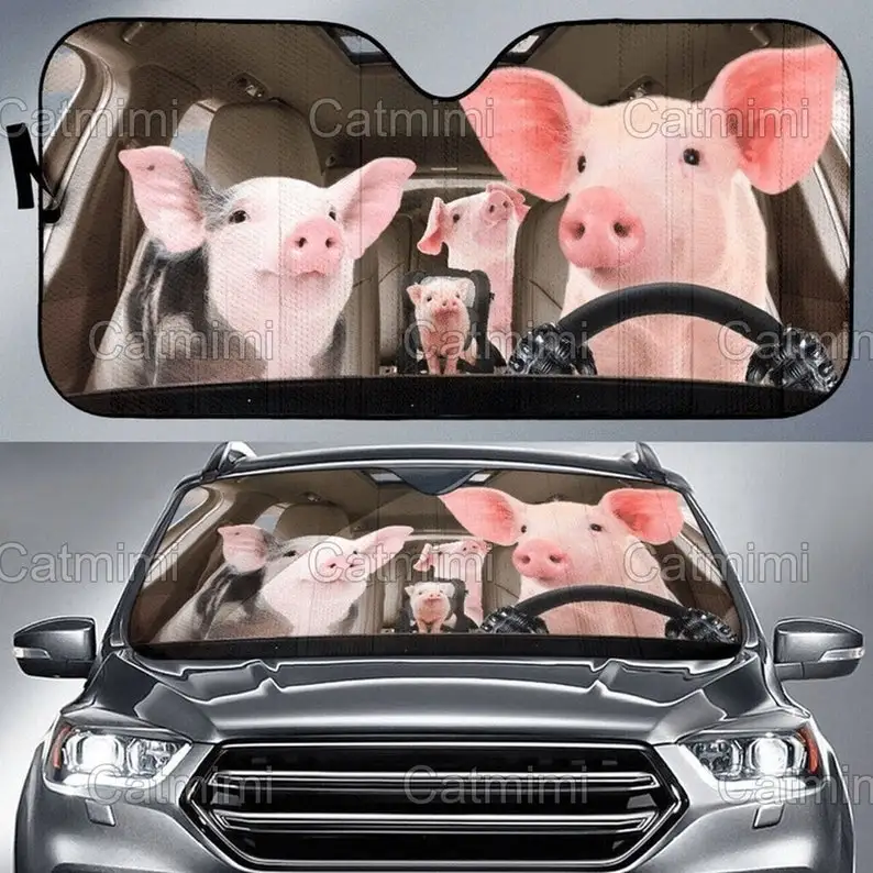 

Pig Family Sun Shade, Pig Auto Sun Shade , Car Decoration, Car Sun Shade, Pig Farm Gift PHT142104A26STYLE FOR CAR