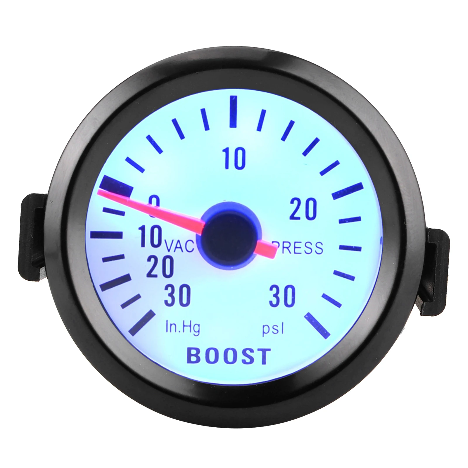 Turbo Drukmeter Boost Pointer Meter Vacuüm Drukmeter 0-30PSI 12V Blauwe LED 52mm Diameter voor Auto's en Motoren