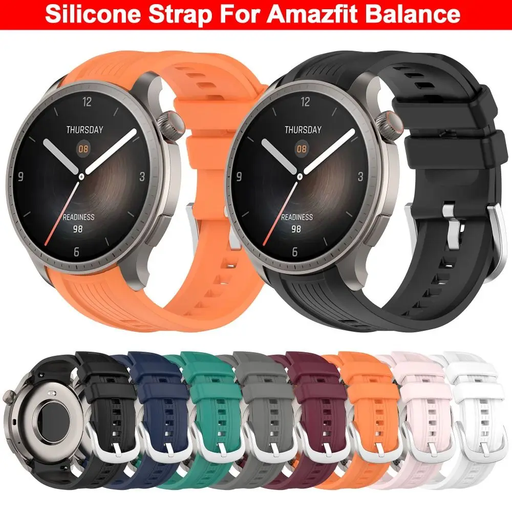 Tali silikon jam tangan pintar lembut aksesori gelang pengganti gelang jam tangan untuk keseimbangan Amazfit