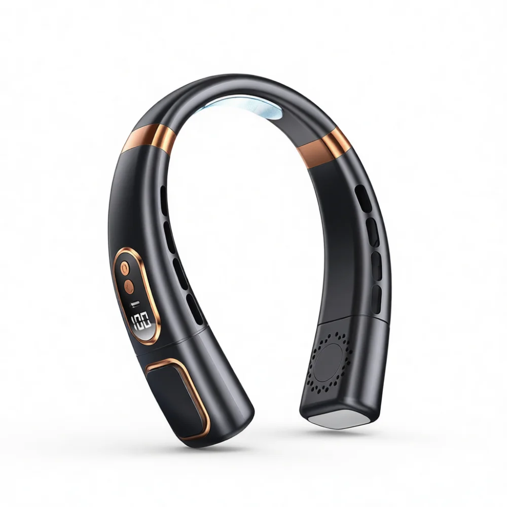 Bladeless Portable Neck Fan USB Charging Personal Cooling Wearable Fan Hands Free Cooler For Outdoor Sport Hiking Travel Office