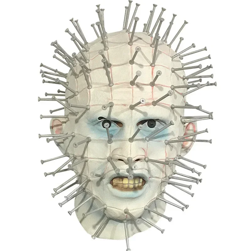 Masque d'horreur Hellraiser Pinhead pour hommes, masques effrayants en latex pour Halloween, fête de carnaval, tête, ongles, film, cosplay, SN66, Spo2 @ w $