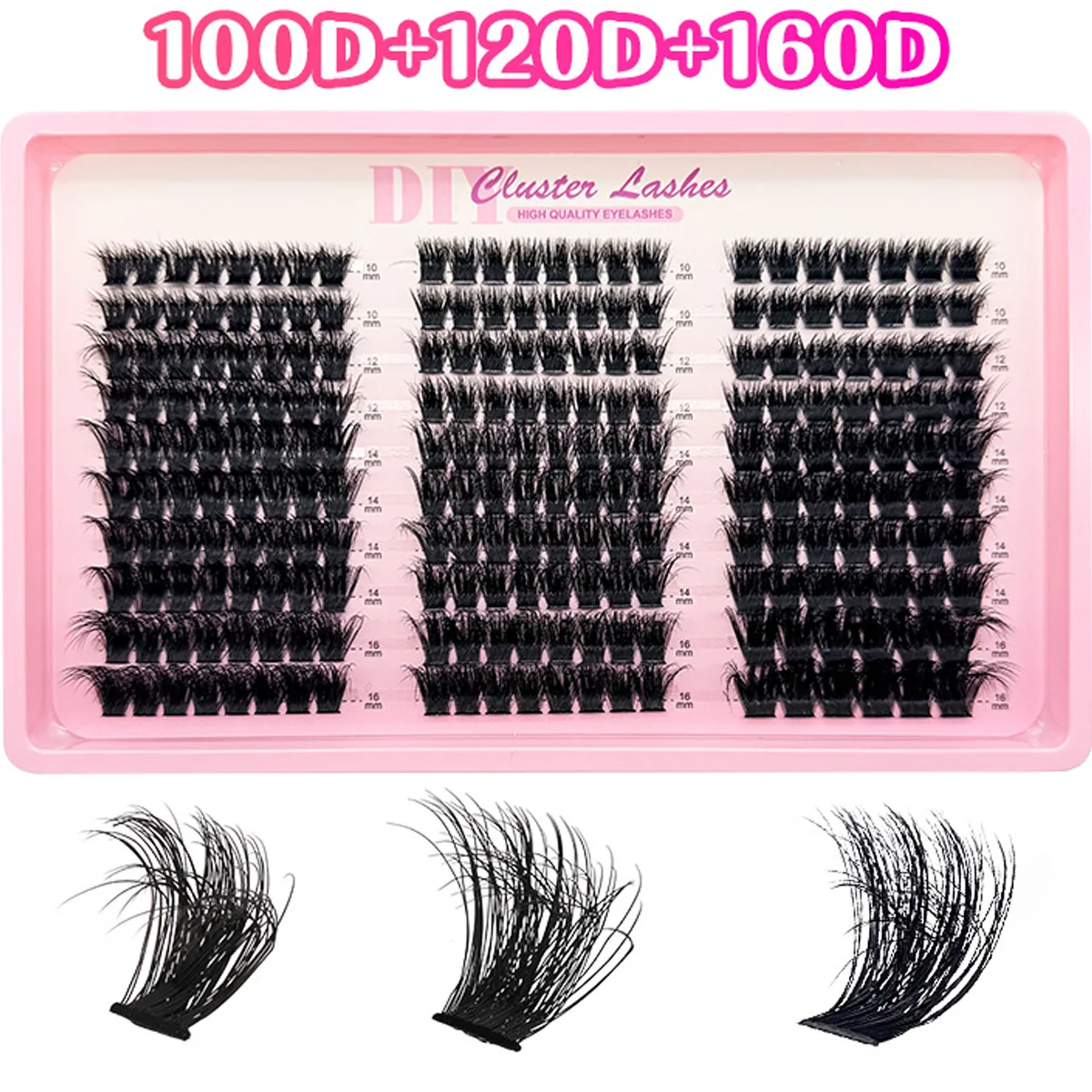 Neue 100D-200D 5D Fluffy Wimpernbündel, dicke, flauschige, geschwungene Wimpernverlängerung, Einzelwimpern, Cat-Eye-Wimpernverlängerung