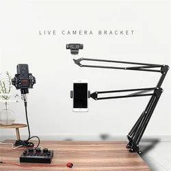 New Phone Camera Arm Tripod Table Stand Photography Adjustable with Phone Holder for Led Ring Light Overhead DSLR Camera Webcam