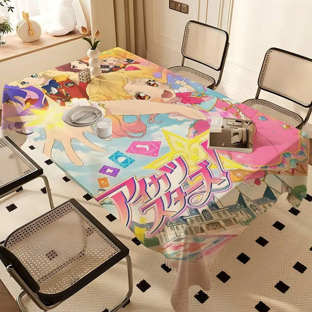 Anime Aikatsu Table Cloth Polyester Print Waterproof Oilproof Rectangular Party Table Cover Tablecloth Picnic Mat