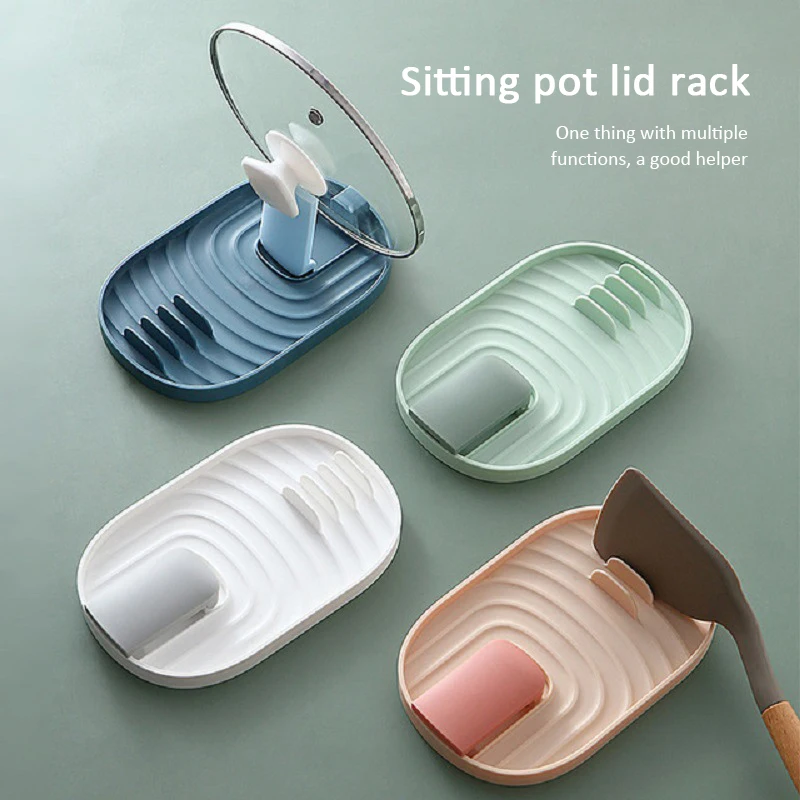 1pcs Polychrome Foldable Nordic Style Pot Holder Lid Shovel Storage Rack Practical Multifunctional Utensils For Kitchen Supplies