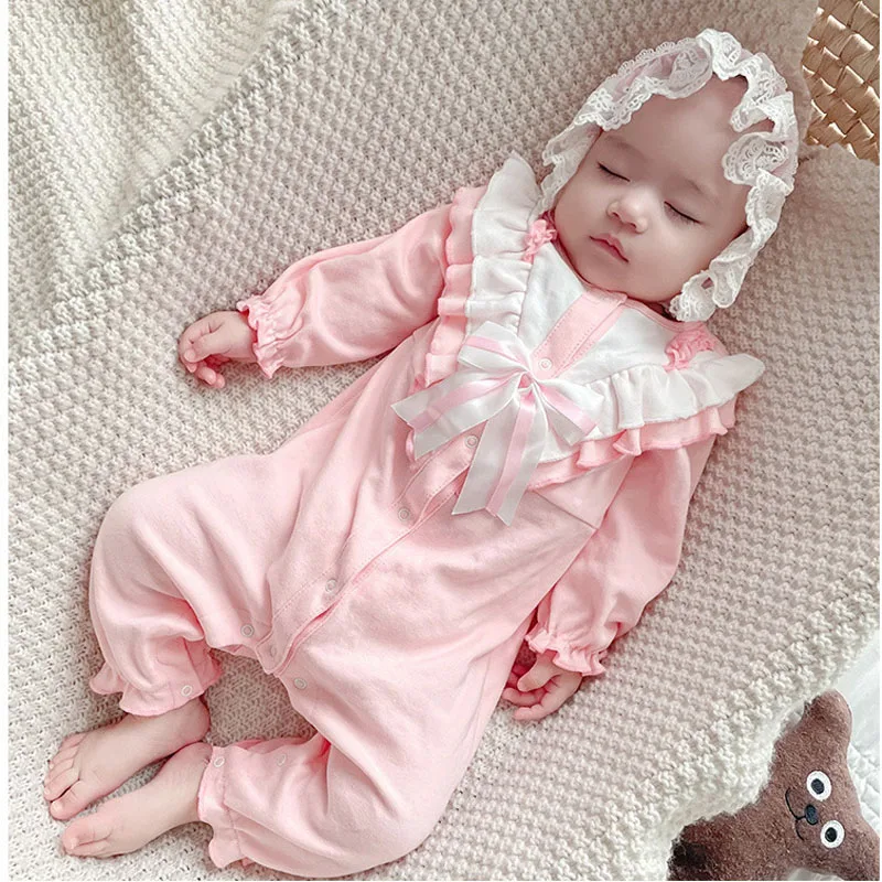 

Newborn Girl Long Sleeve Sweet Lolita Style Bodysuit 3m-18m