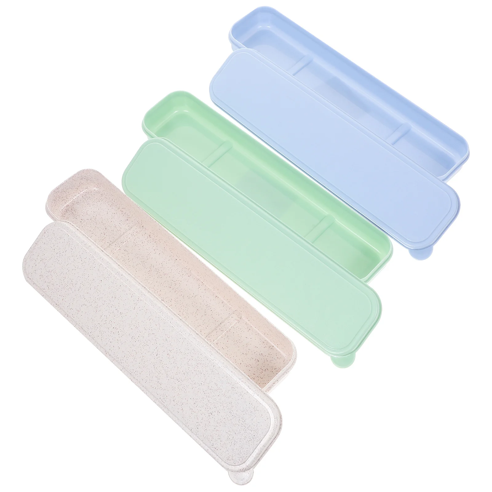 

6Pcs Durable Makeup Brush Organizer Container Plastic Case for Vanity Small Items and Cosmetics Storage Slim Pencil Case