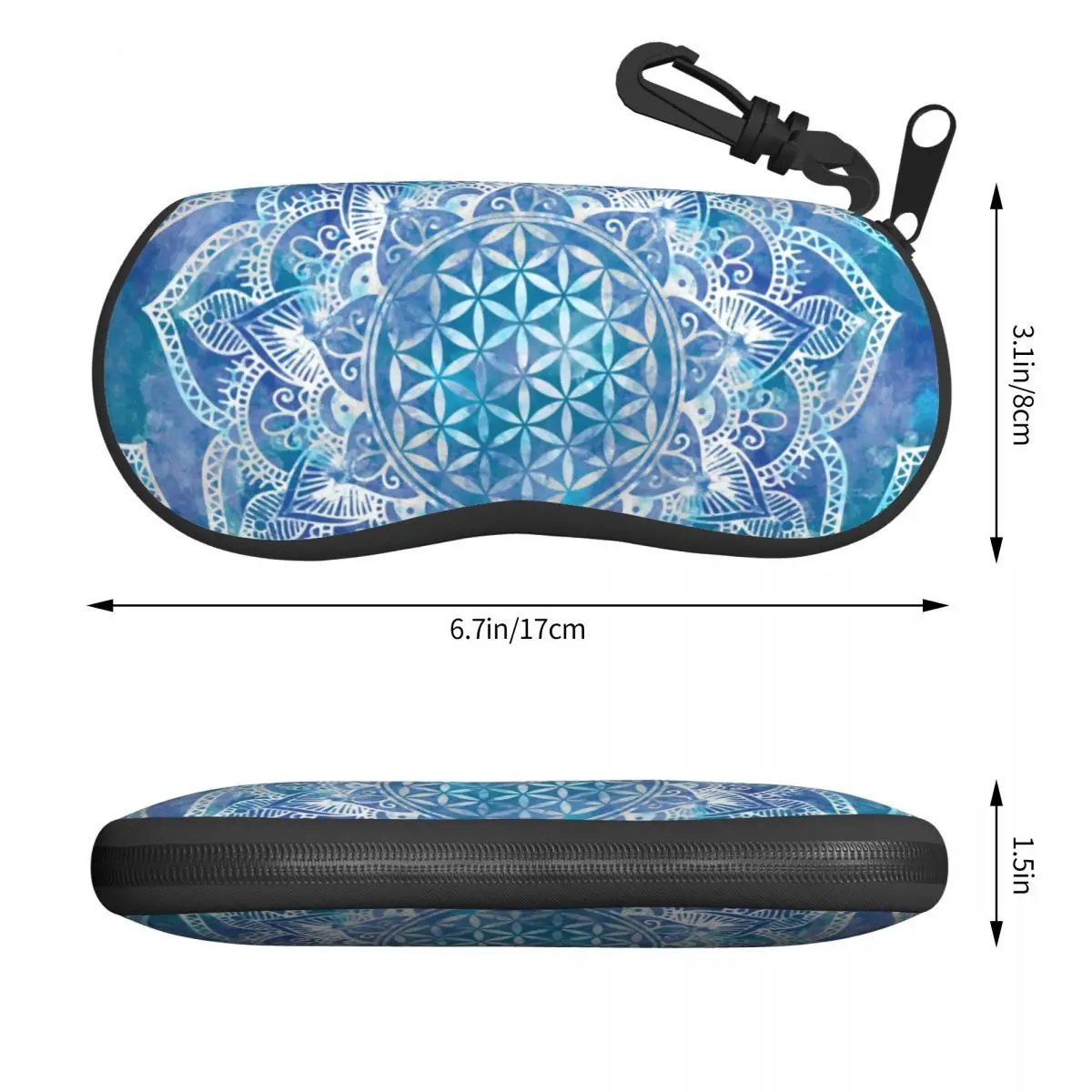 Funda de gafas de sol flor de la vida en loto, Mandala espiritual, Geometría Sagrada suave, gafas de sol de meditación, bolsa protectora, mujer