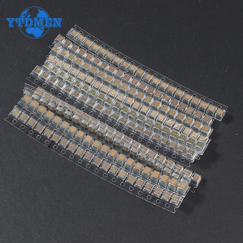 200PCS Capacitor SMD 1210 Assorted Set 0.1UF ~ 100UF 10 Kinds*20pcs Capacitors Pack 0.1UF 0.47UF 0.68UF 1UF 2.2UF 10UF 100UF