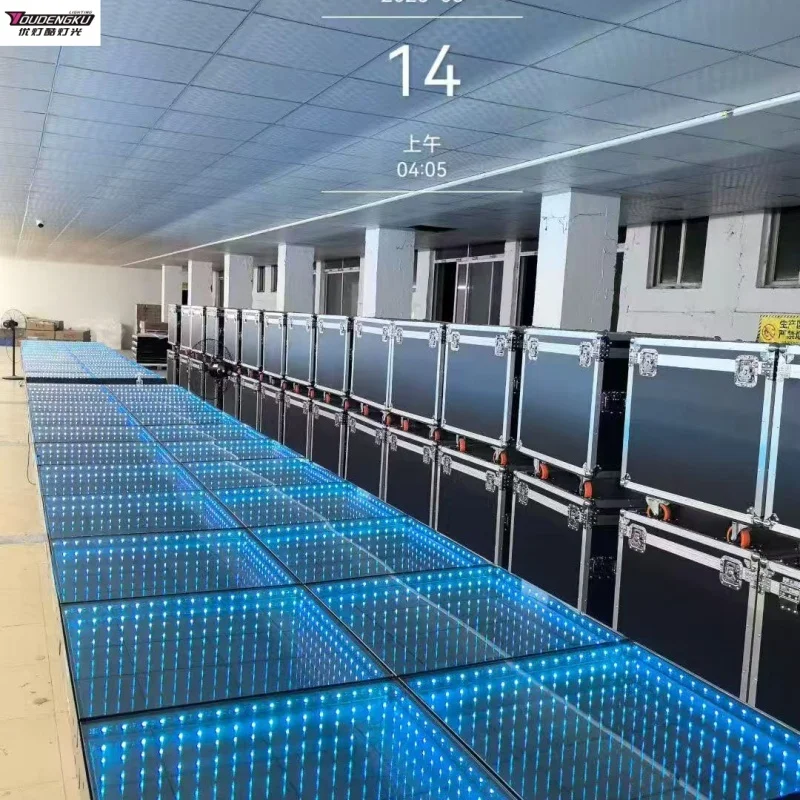 4 قطع 50x50x7 سنتيمتر مرحلة ديسكو الزفاف rgb dmx المغناطيس led أرضية الرقص حفلة مضحك الإضاءة #1