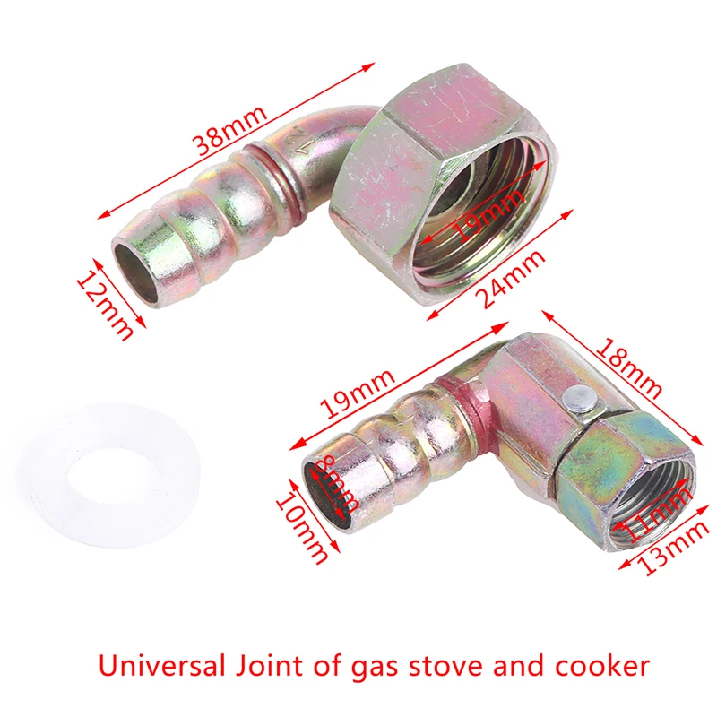 1Pcs Gas Cooker Universal Joint Hose Connection Four-Part Internal Thread Intake Elbow Screw