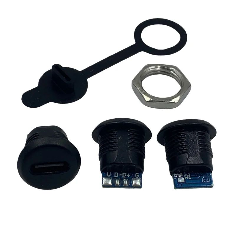 1-10pcs TYPE-C female socket phone charging female head USB-C port waterproof TPC fast charging tail plug power jack buckle lock