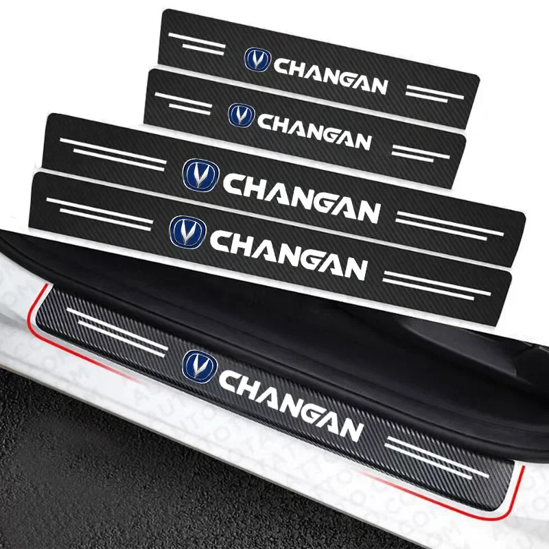 4-Piece Set Exterior Styling Auto Side Door Threshold Anti-Rubbing Vinyl Tape Decal for Changan CS75 CS55 CS35 UNI-V UNI-K