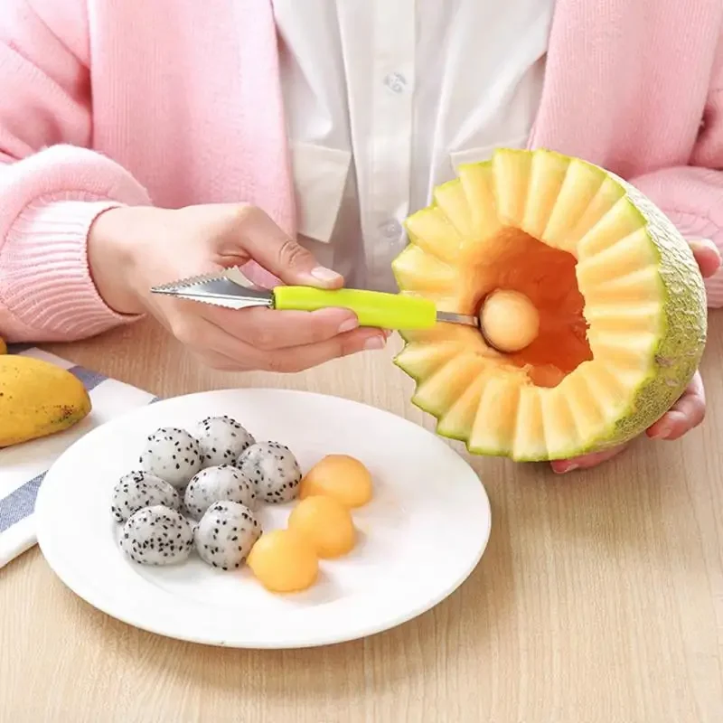 1PC Fruit Carving Knife Watermelon Baller Ice Cream Dig Ball Scoop Spoon Diy Assorted Cold Dishes Tool Kitchen Accessorie