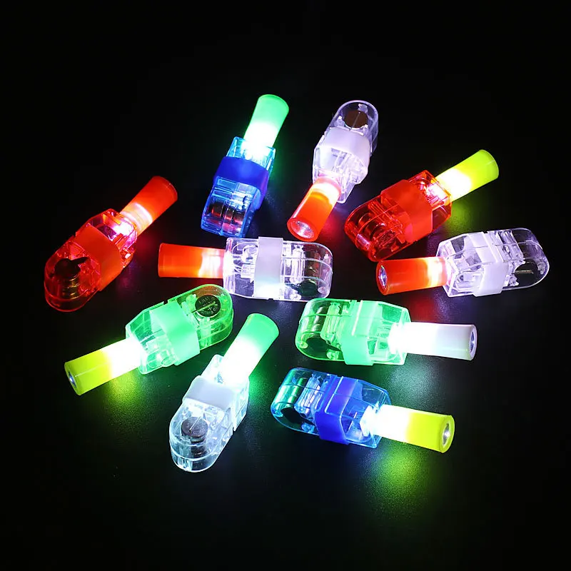 5/10PCS LED Finger Light Glowing Colorful Laser Emitting Light Cartoon Finger Projection Light Ring Light Children Glowing Toys