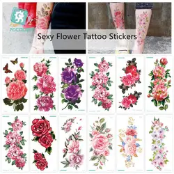 Fashion Sexy Flower Design Water Transfer Waterproof Temporary Tattoo Sticker For Women Arm Body Art Fake Tattoos