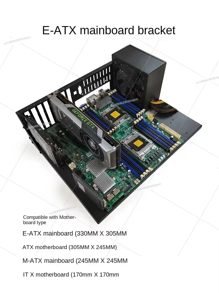 Open Server Chassis Rack, Dual EATX Motherboard CPU Thickened DIY Bare Testing Machine Room Industrial Control Computer Game